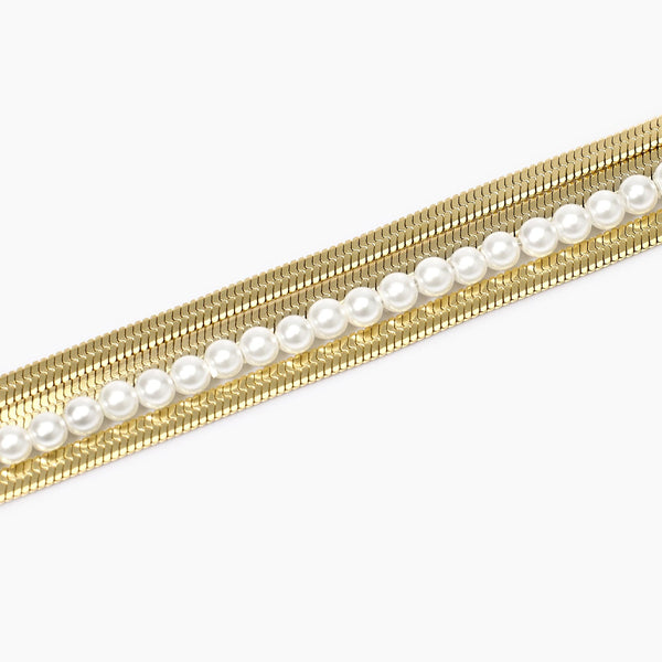 Bracciale dorato con catena e perle conchiglia Style 14