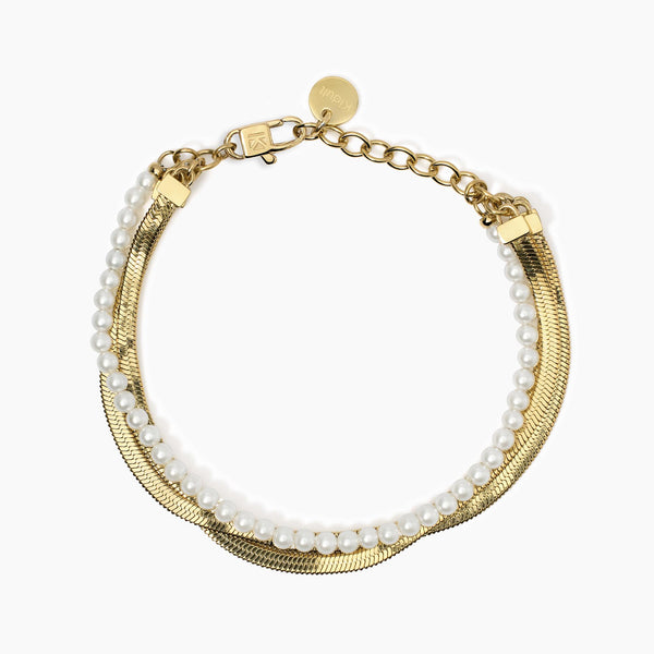 Bracciale dorato con catena e perle conchiglia Style 14