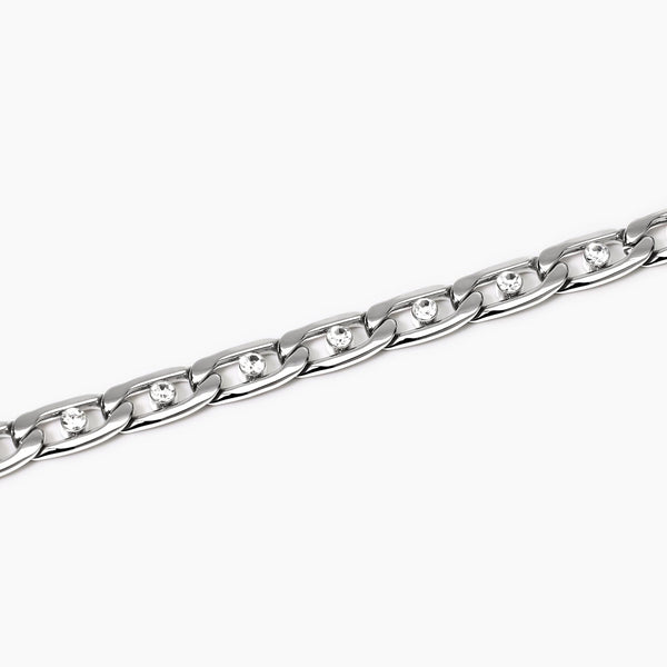 Bracciale con catena groumette e cristalli Style 06