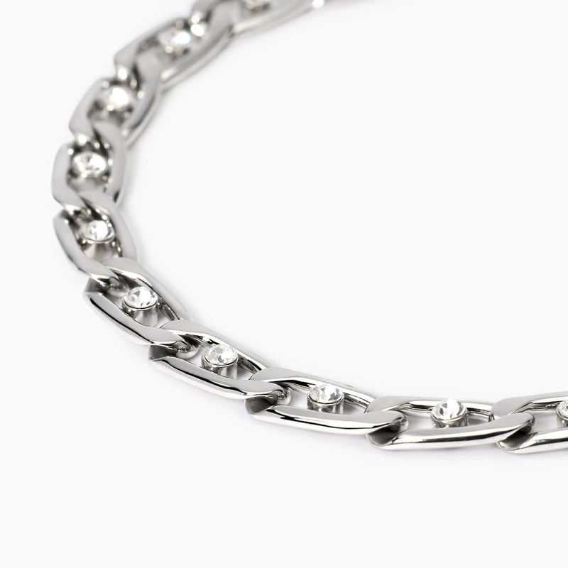 Bracciale con catena groumette e cristalli Style 06