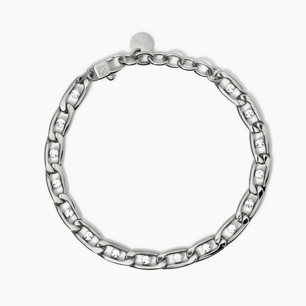 Bracciale con catena groumette e cristalli Style 06