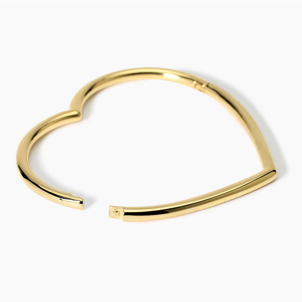 Bracciale rigido a cuore in acciaio dorato Style 15