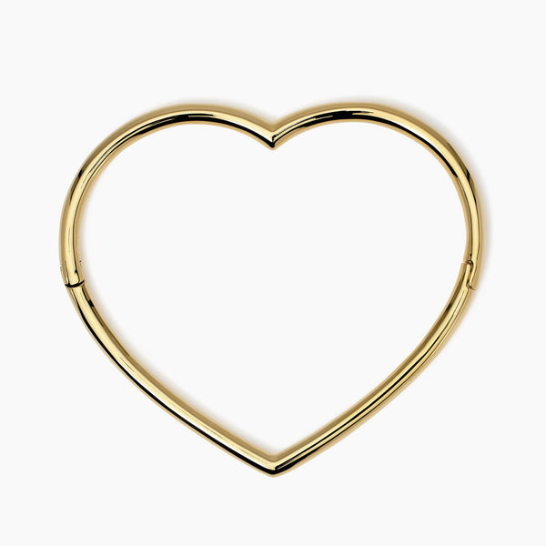Bracciale rigido a cuore in acciaio dorato Style 15