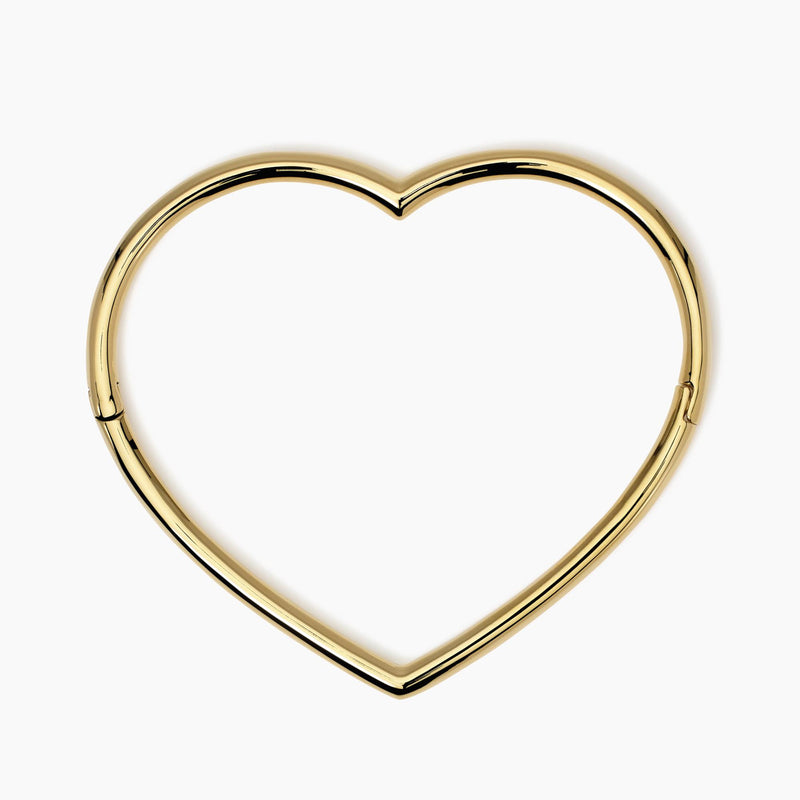 Bracciale rigido a cuore in acciaio dorato Style 15