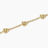 Bracciale dorato con catena rolò e fiori Style 17