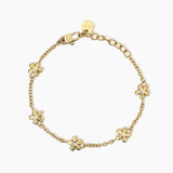 Bracciale dorato con catena rolò e fiori Style 17