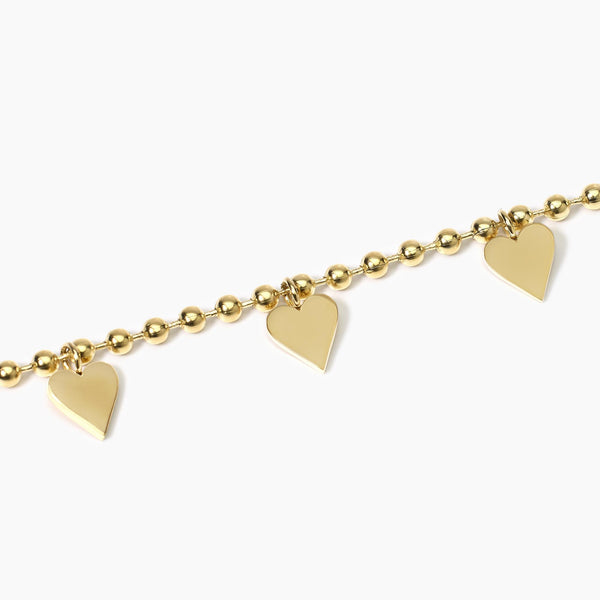 Bracciale dorato con ciondoli cuore Style 18