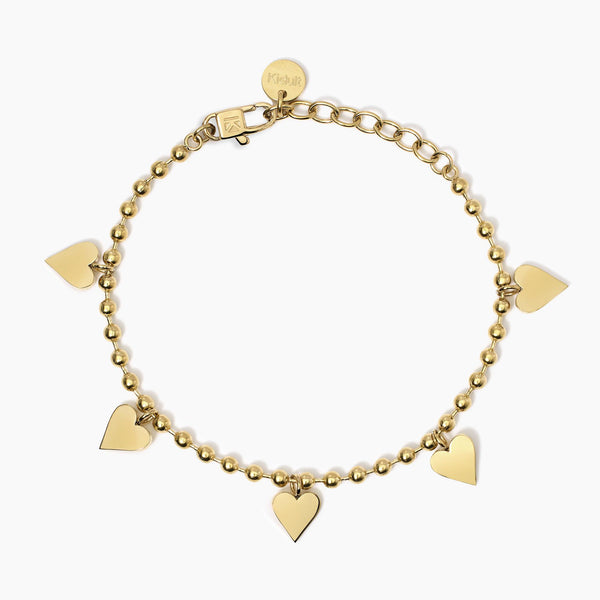 Bracciale dorato con ciondoli cuore Style 18