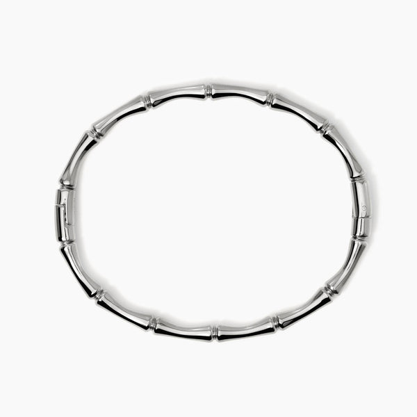 Bracciale rigido effetto bambù in acciaio Style 20