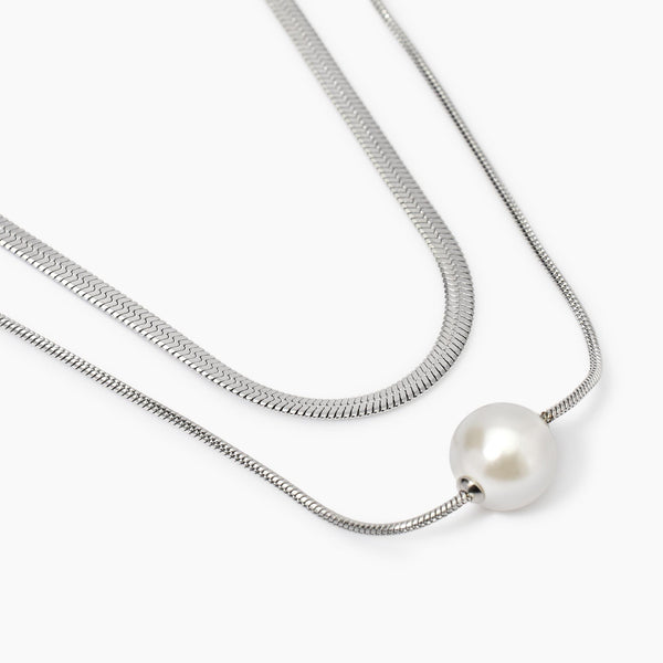 Collana doppia catena con perle conchiglia Style 14