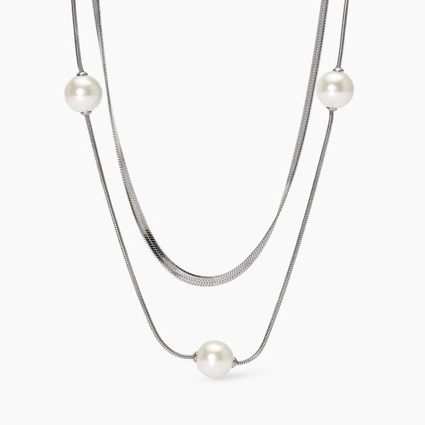 Collana doppia catena con perle conchiglia Style 14