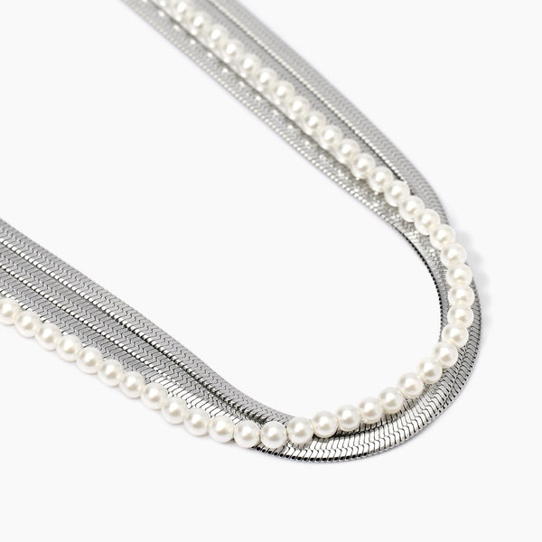 Girocollo con catene e perle conchiglia Style 14