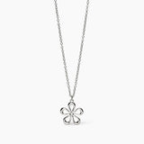 Girocollo in acciaio con catena rolò e fiore Style 17