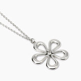 Collana in acciaio con catena rolò e fiore Style 17