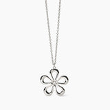 Collana in acciaio con catena rolò e fiore Style 17