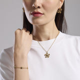 Girocollo in acciaio dorato con fiore Style 17