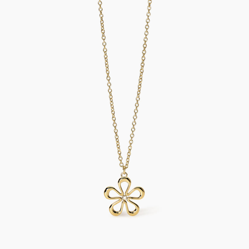 Girocollo in acciaio dorato con fiore Style 17