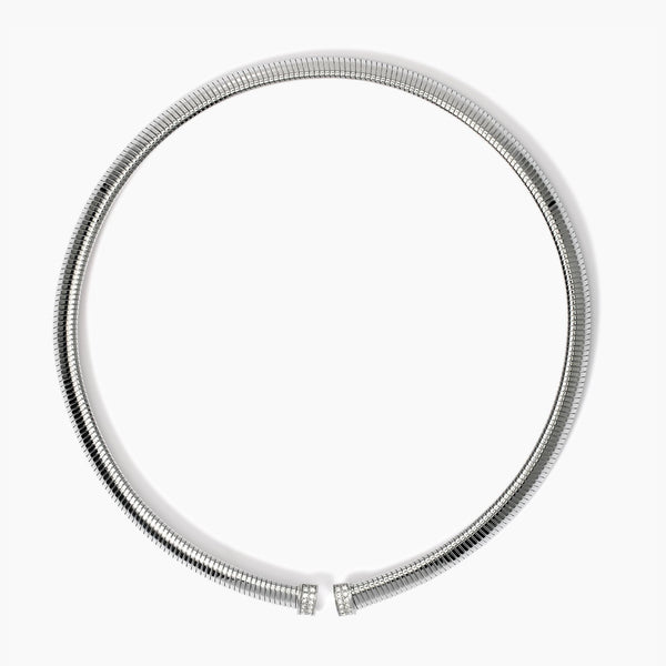 Girocollo tubogas in acciaio e cristalli Style 13