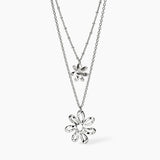 Girocollo con doppia catena e pendenti fiore