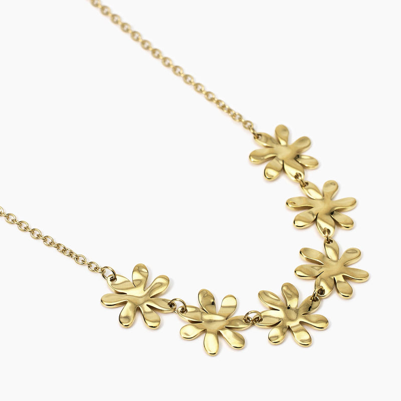 Girocollo dorato con fiori effetto martellato Style 16
