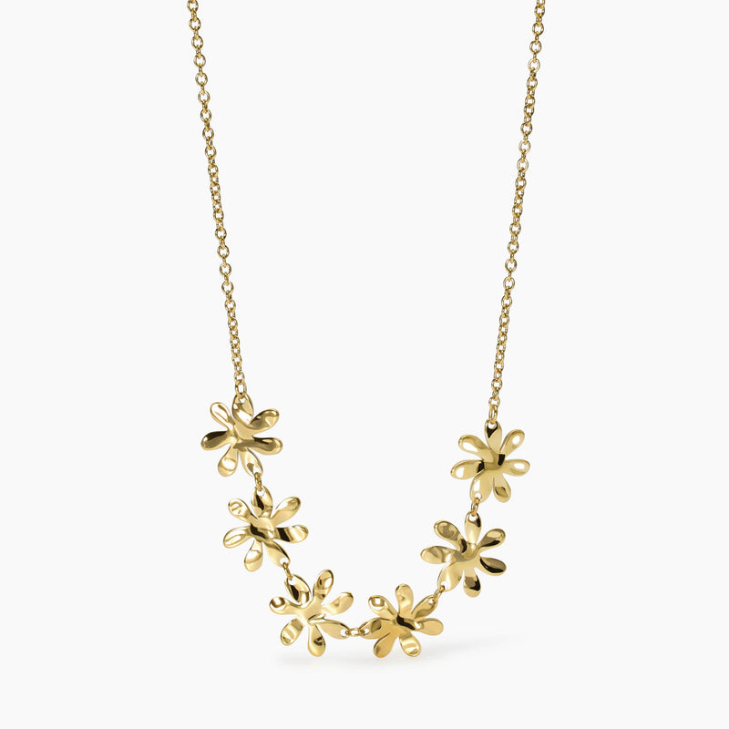 Girocollo dorato con fiori effetto martellato Style 16