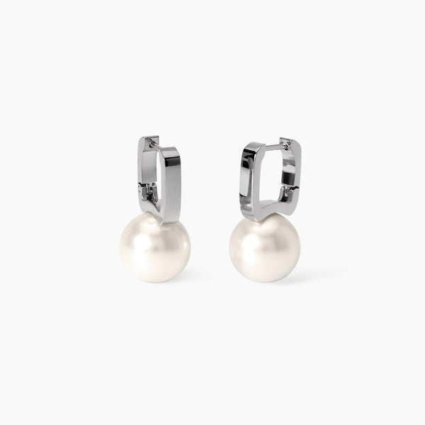 Orecchini in acciaio con perle conchiglia Style 14