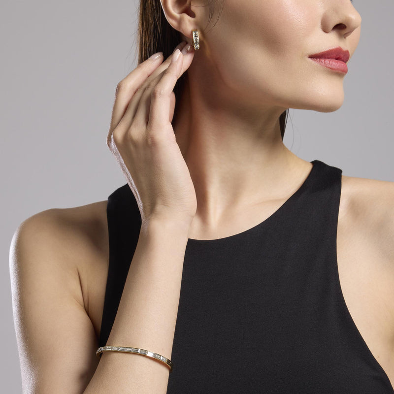 Orecchini in acciaio dorato con cristalli Style 21