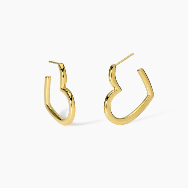 Orecchini in acciaio dorato con cuori Style 15