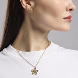 Orecchini dorati a lobo fiore Style 17
