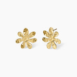 Orecchini dorati con fiore effetto martellato Style 16