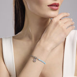Bracciale componibile con zirconi acquamarina SEÑORITA