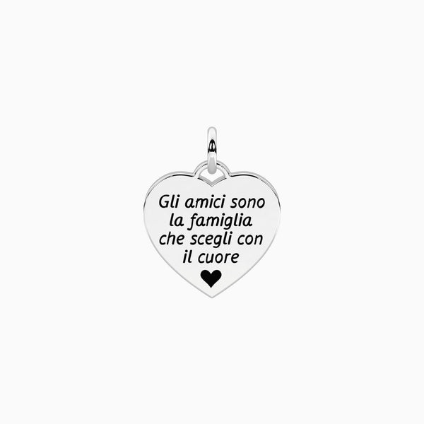 Ciondolo cuore con frase amicizia Gli amici sono la famiglia