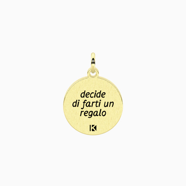 Ciondolo dorato con frase sull'amicizia Veri amici