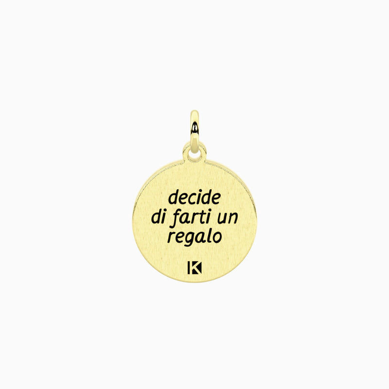 Ciondolo dorato con frase sull'amicizia Veri amici