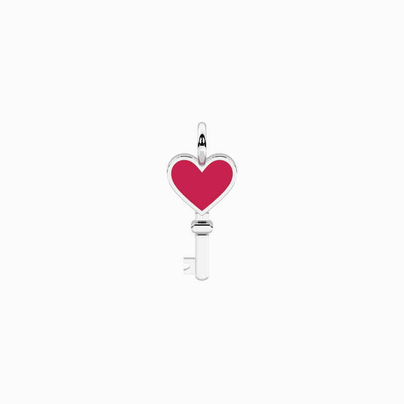Ciondolo a forma di chiave con cuore in cristalli Chiave