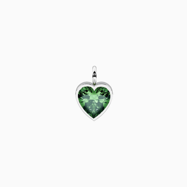Ciondolo con cristallo verde taglio cuore Energia | love