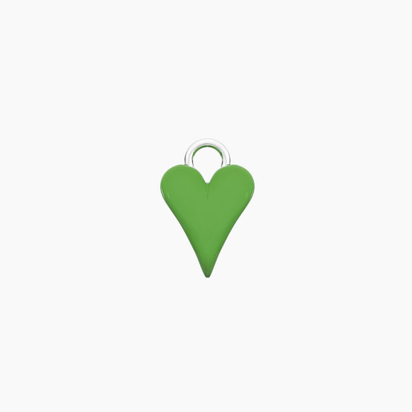 Ciondolo per orecchini a forma di cuore verde Cuore matto