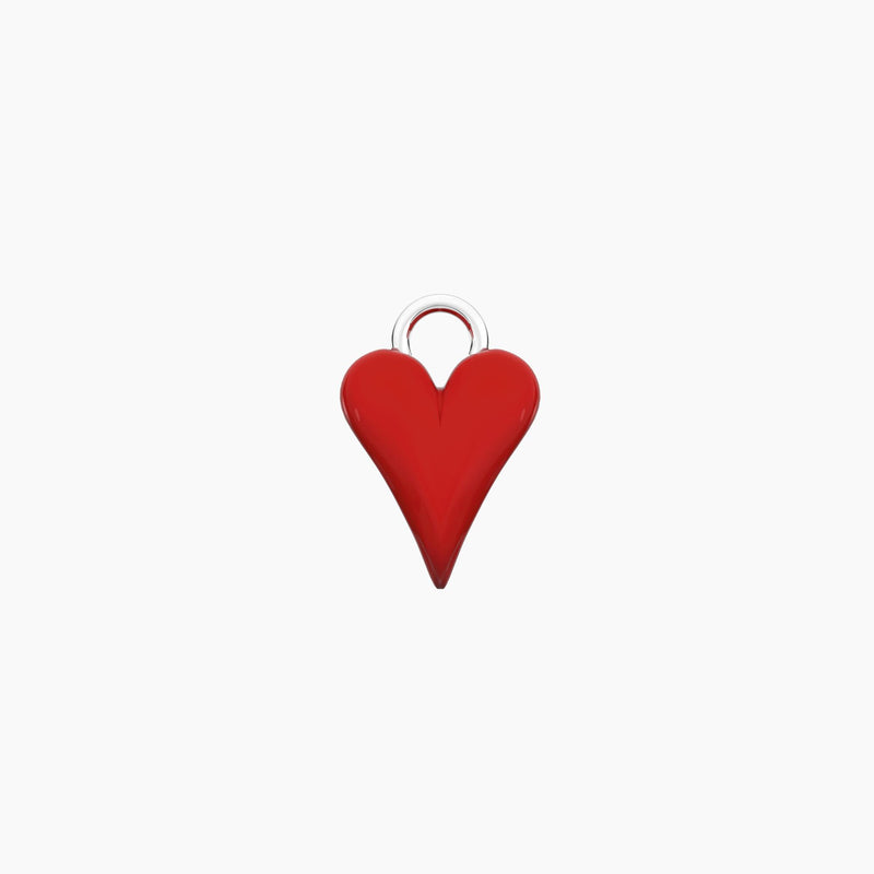 Ciondolo per orecchini a forma di cuore rosso Cuore matto