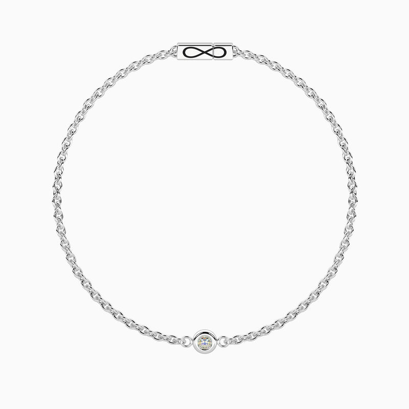 Bracciale con diamante lab-grown e chiusura non-reversibile Diamante