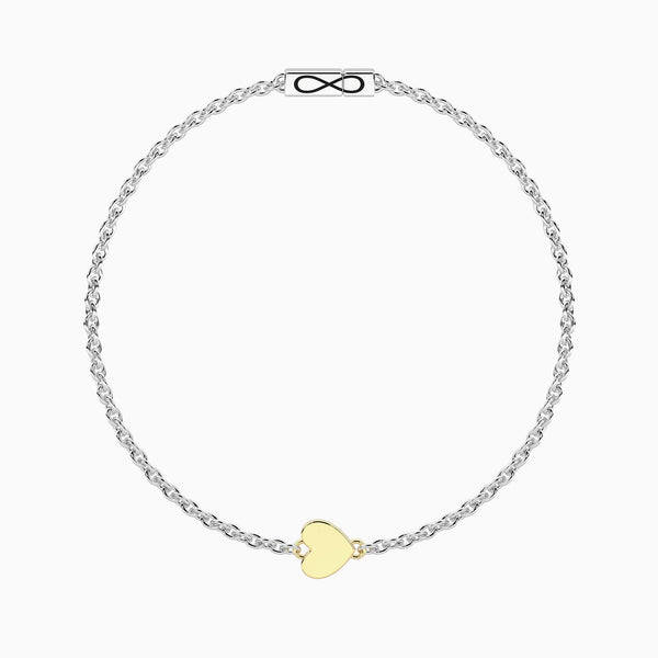 Bracciale con cuore in oro 9kt e chiusura non-reversibile Cuore