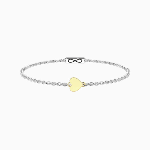 Bracciale con cuore in oro 9kt e chiusura non-reversibile Cuore