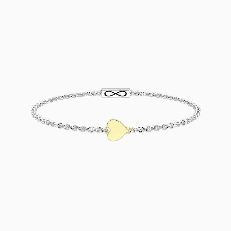 Bracciale con cuore in oro 9kt e chiusura non-reversibile Cuore