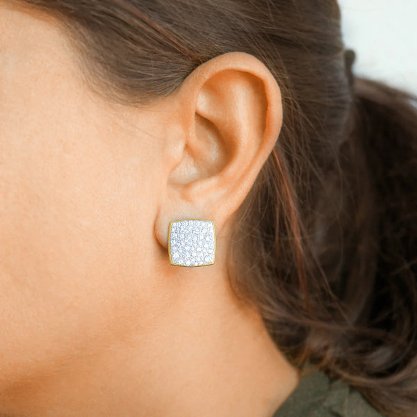 Orecchini lobo quadrato oversized Stardust Ten - Gioielleria Fondente