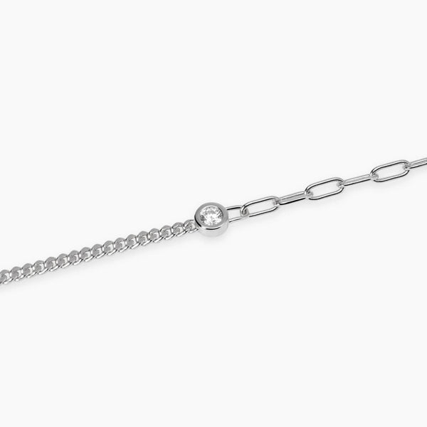Bracciale con doppia catena e diamante lab-grown My Diamond