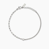 Bracciale con doppia catena e diamante lab-grown My Diamond