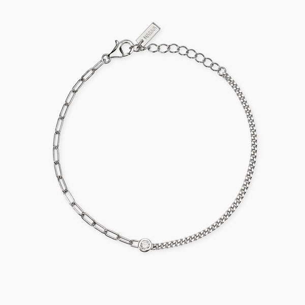 Bracciale con doppia catena e diamante lab-grown My Diamond
