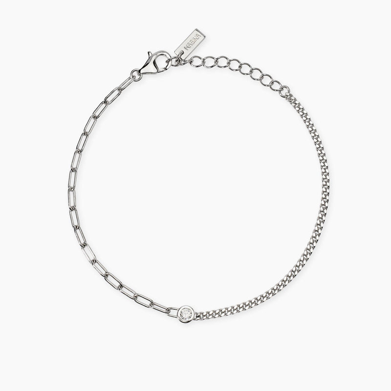 Bracciale con doppia catena e diamante lab-grown My Diamond