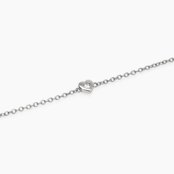 Bracciale con cuore e diamante lab-grown My Diamond