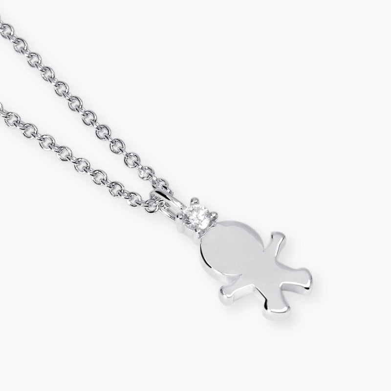 Girocollo con ciondolo bimbo e diamante lab-grown My Diamond