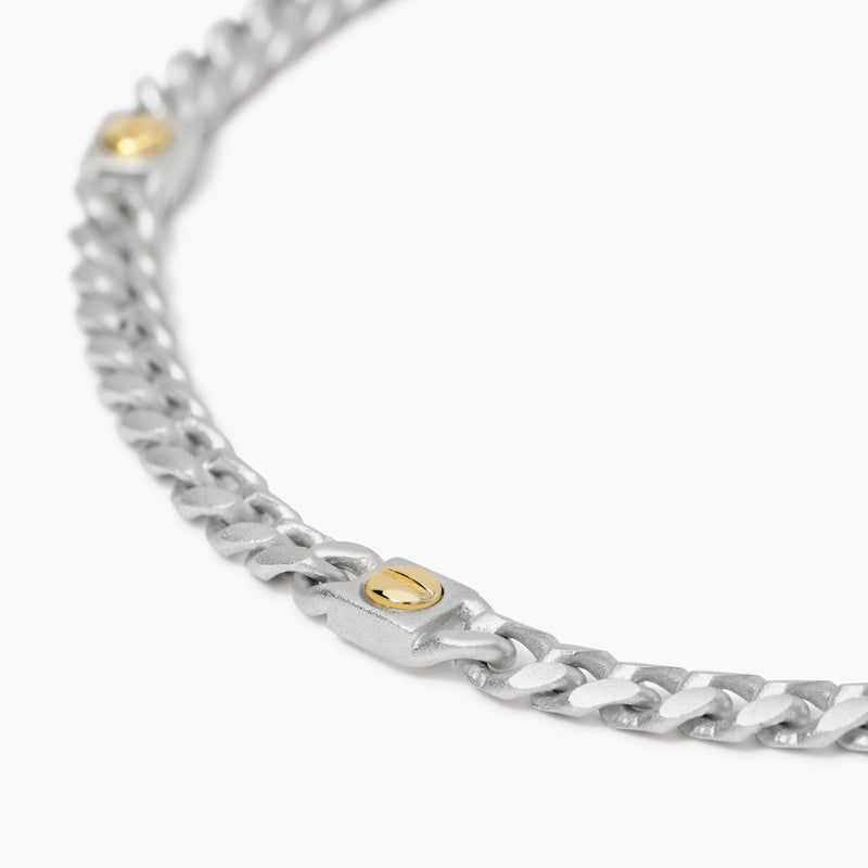 Bracciale regolabile con catena groumette e viti Screw